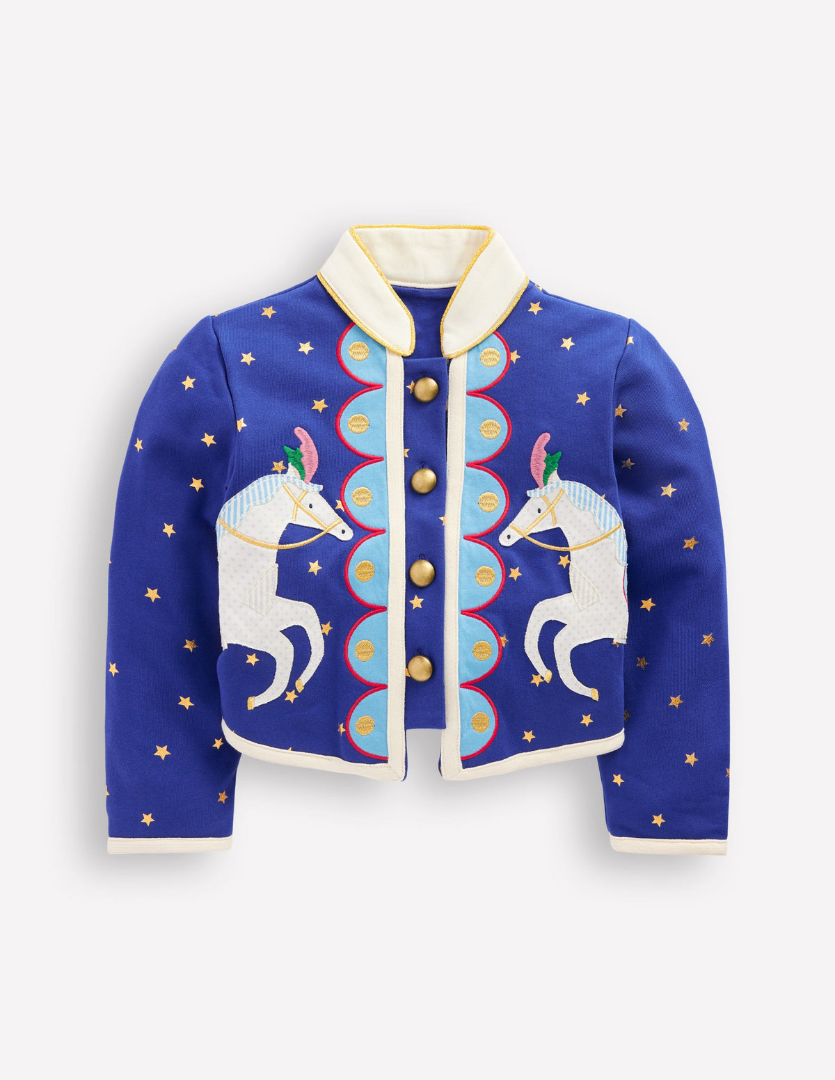 Appliqué Military Jacket-Navy Circus Horses - Image 1