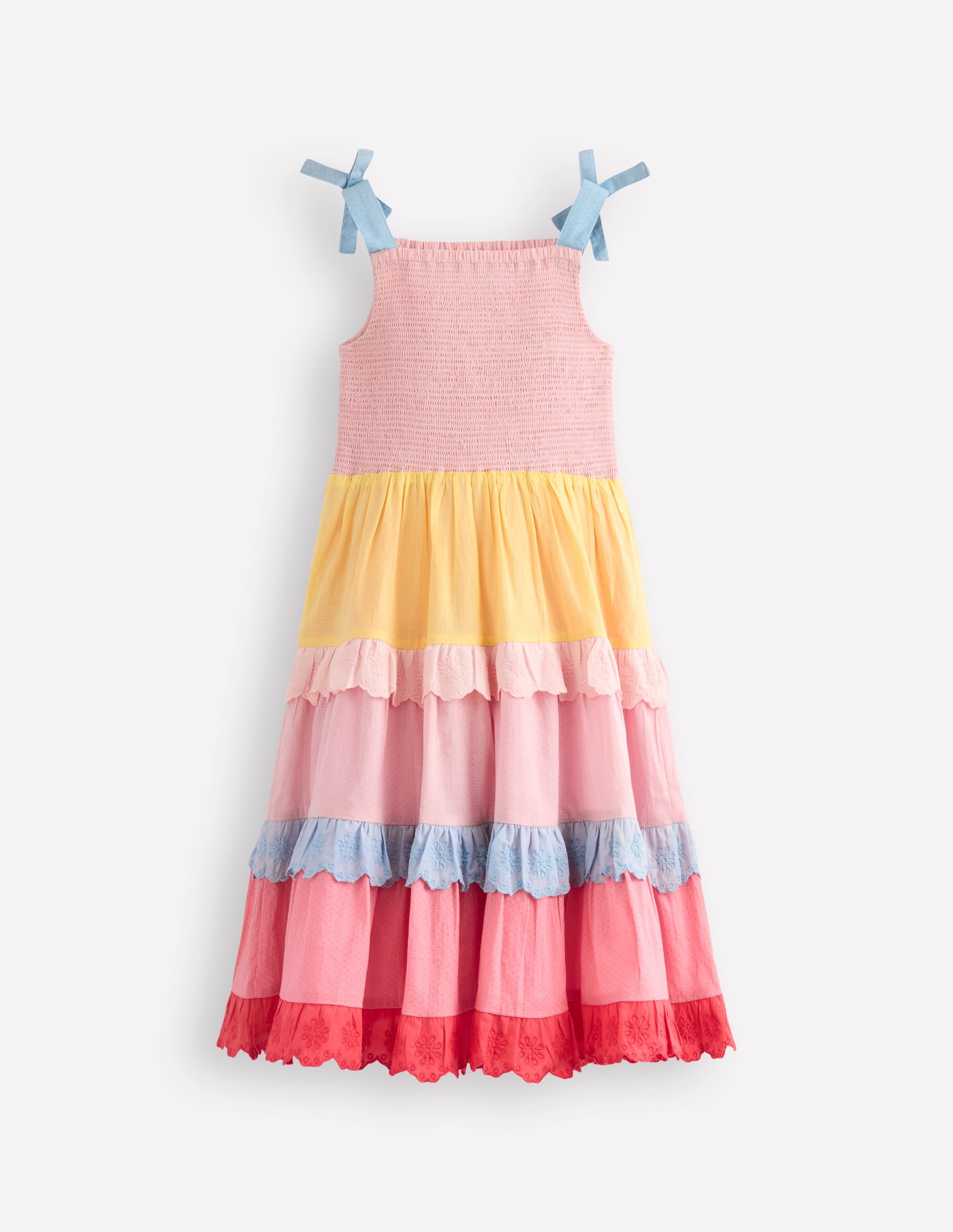 Odette Tiered Woven Sundress-Broderie Colourblock - Image 2