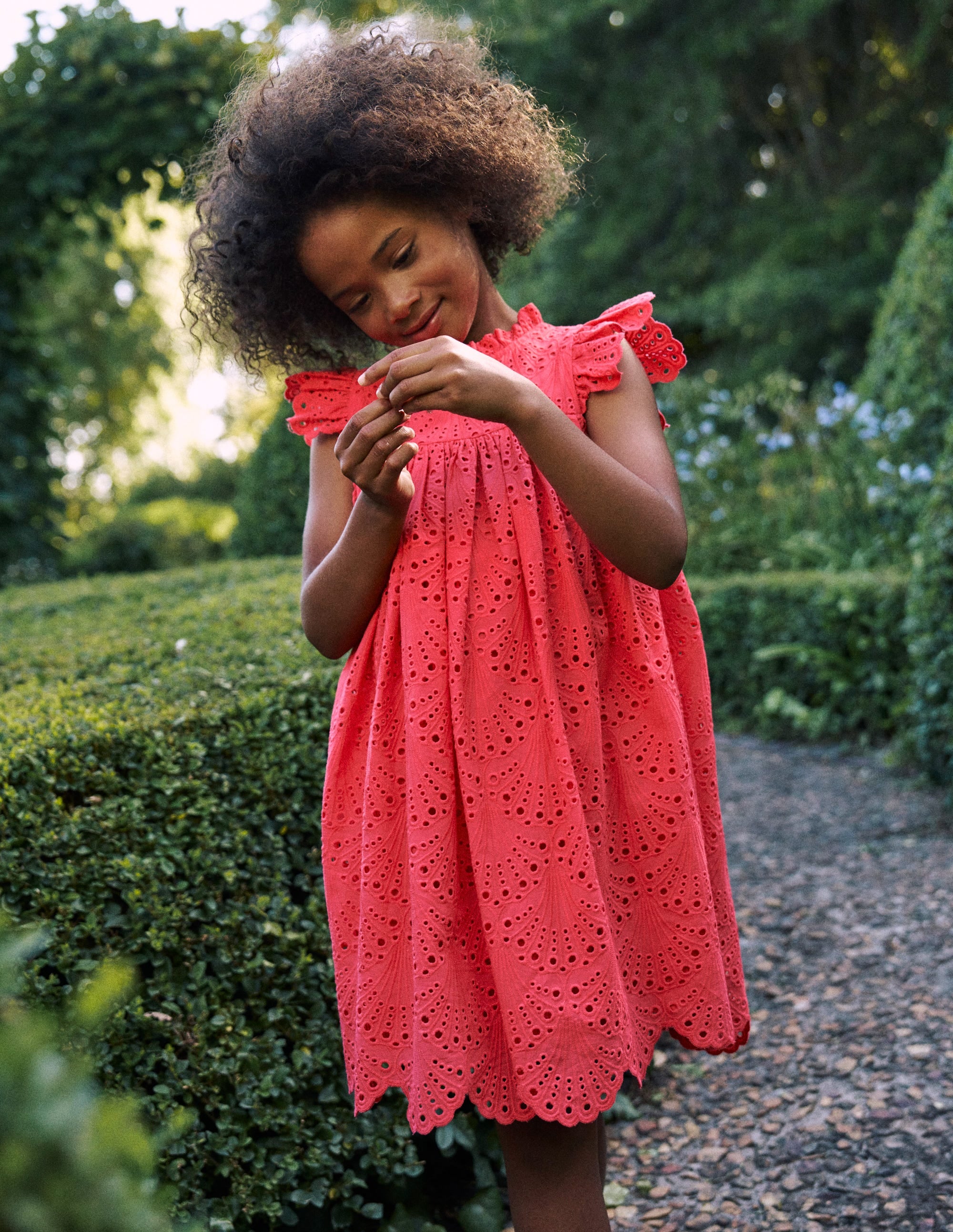Scallop Broderie Dress-Camelia Pink - Image 4