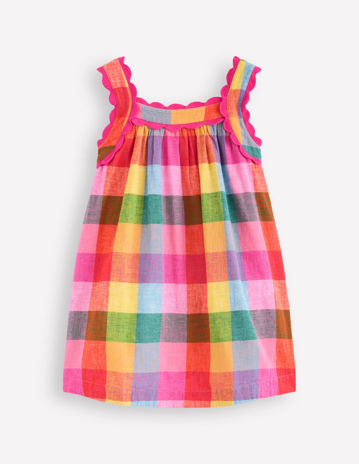 Maribel Strappy Swing Sundress-Multigingham Check