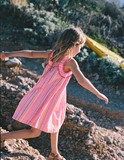 Maribel Strappy Swing Sundress-Pink Multi Stripe-7