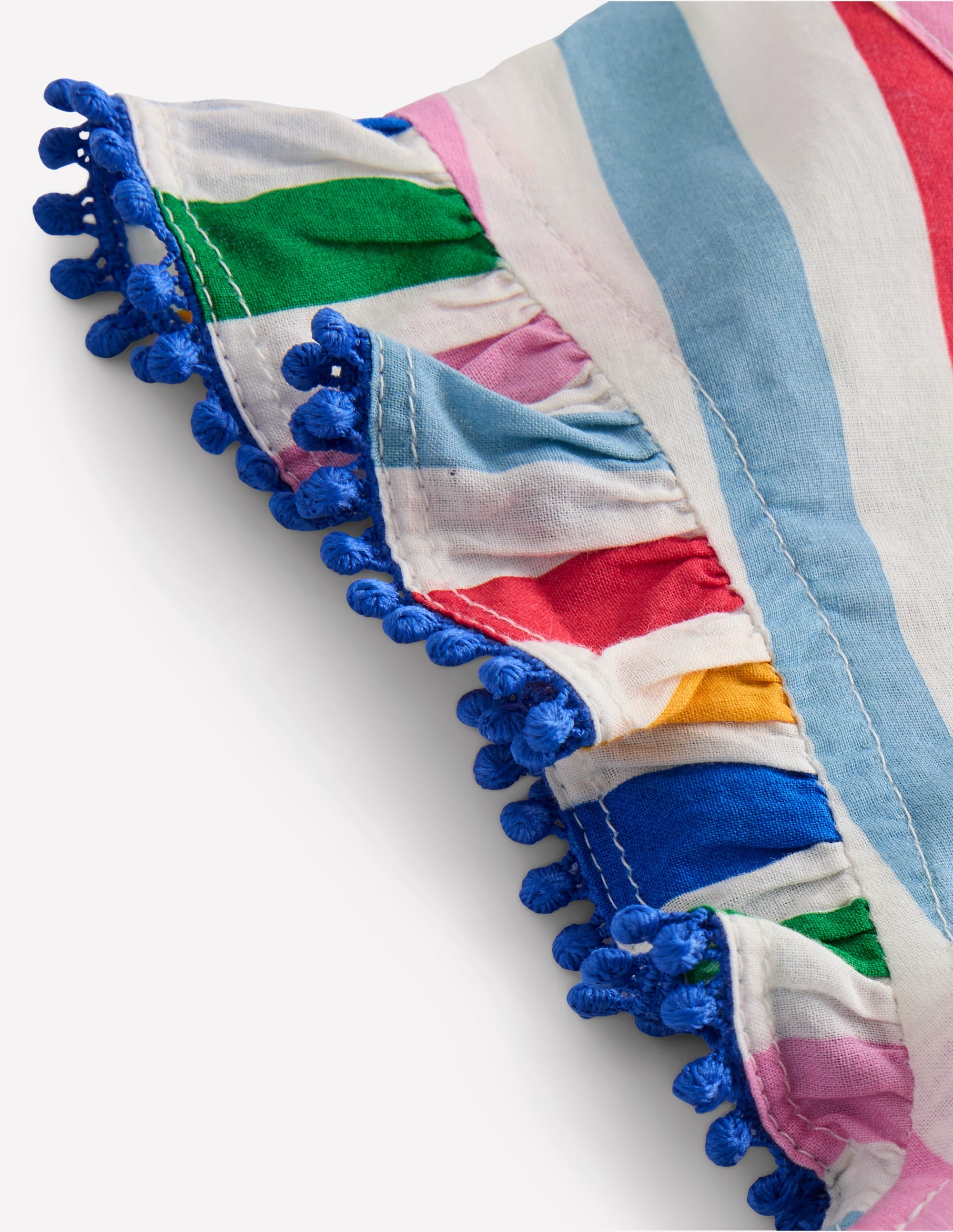 Button Through Ruffle Playsuit-Rainbow Multi Stripe - Image 3