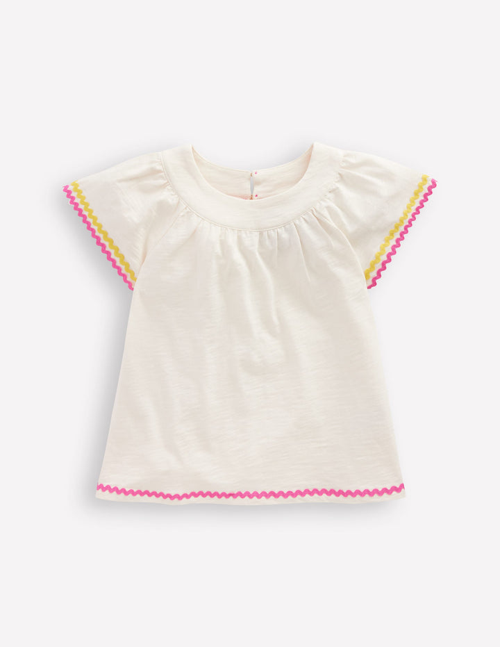 Trim Detail Pretty Top-Soft Ivory