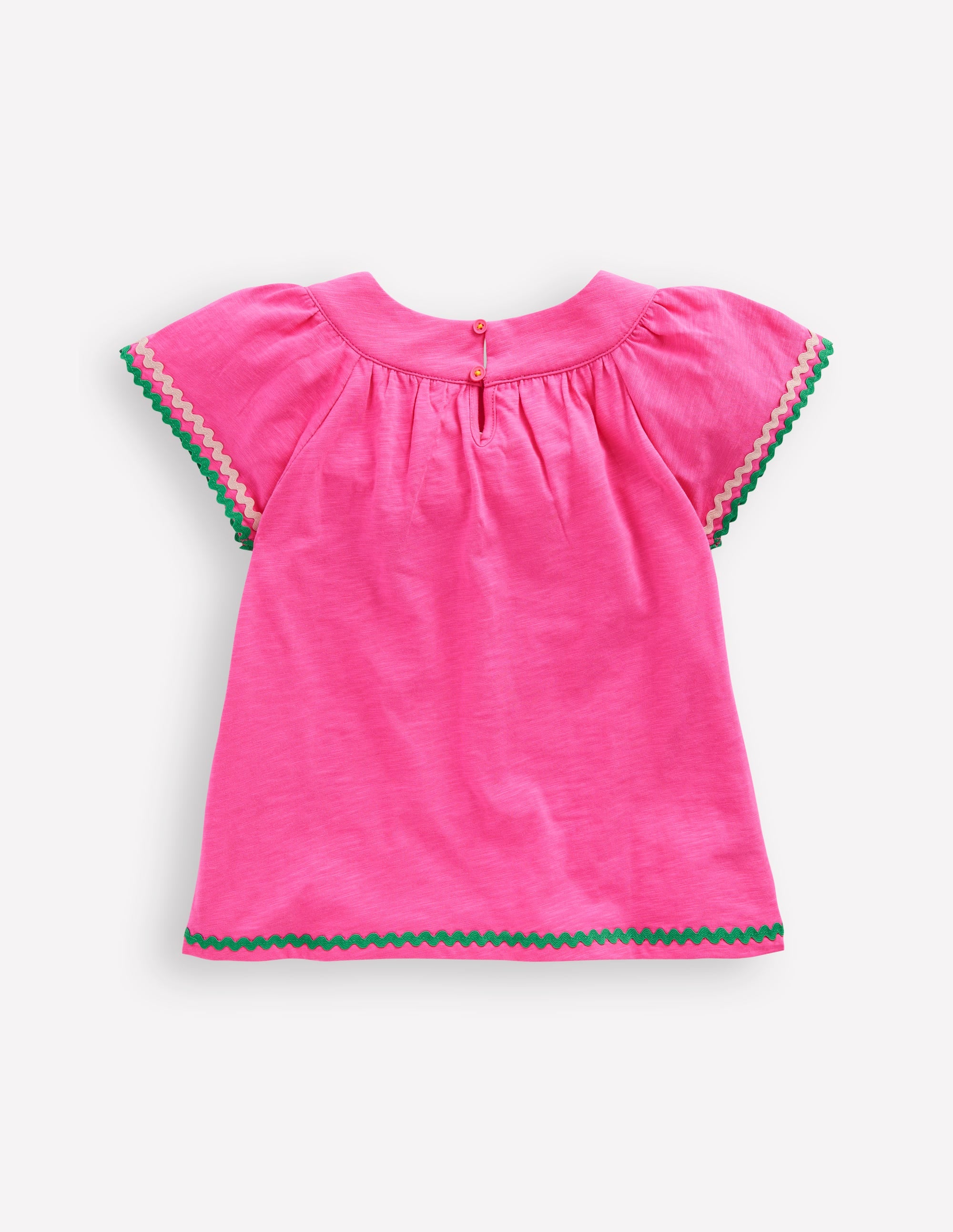 Trim Detail Pretty Top-Sorbet Pink - Image 2
