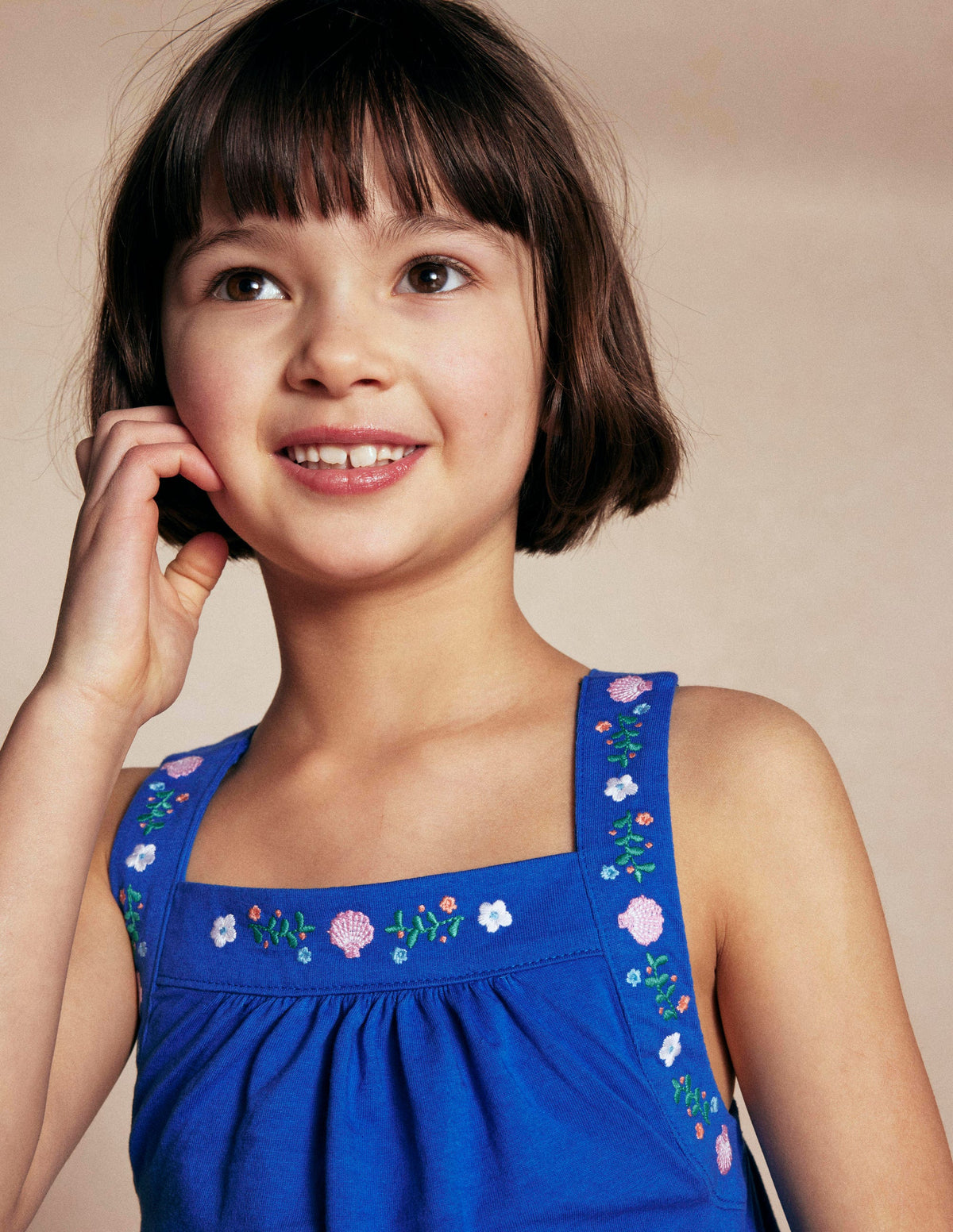 Embroidered Sleeveless Top-Gallery Blue - Image 4