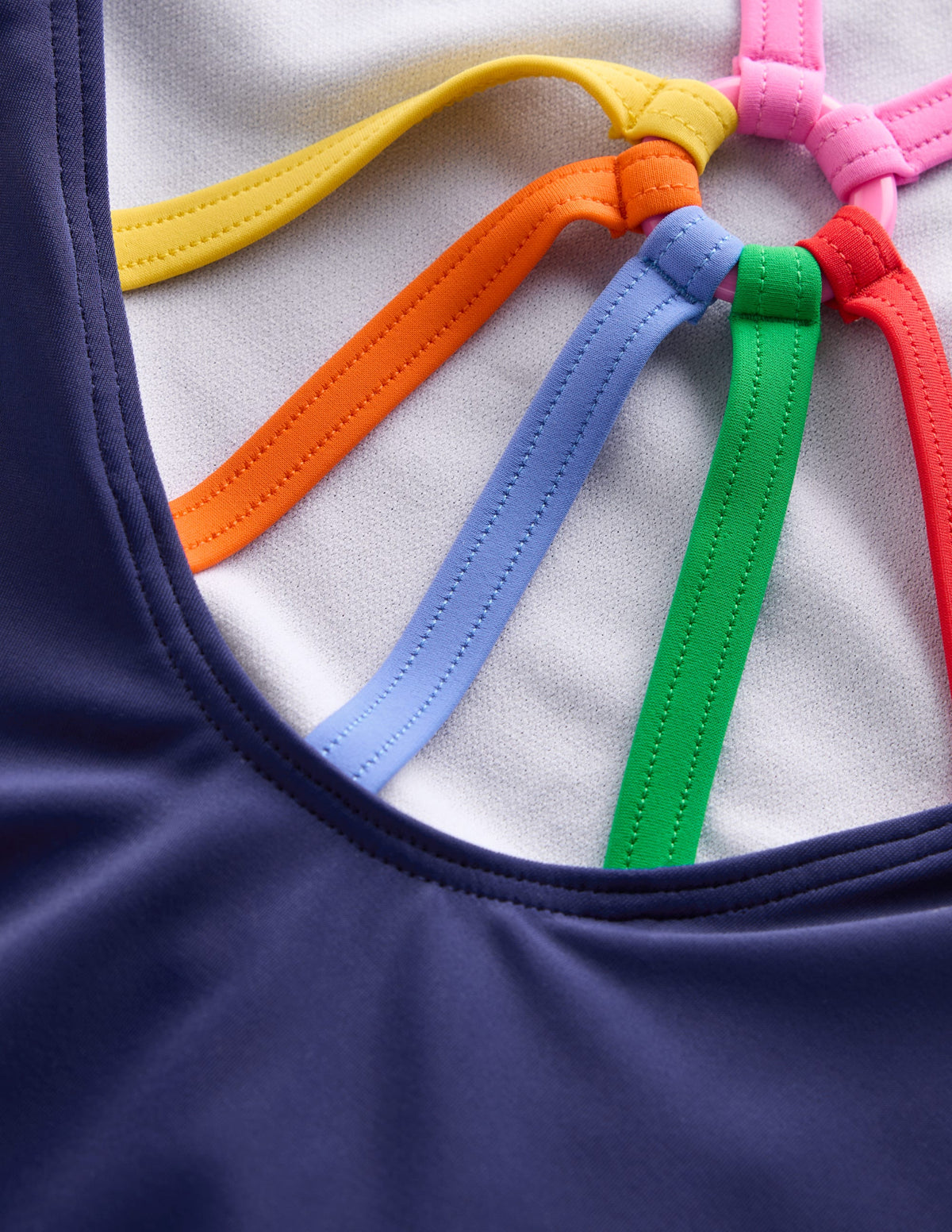 Selena Rainbow Strap Swimsuit-College Navy - Image 3