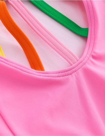 Selena Rainbow Strap Swimsuit-Strawberry Milkshake-3