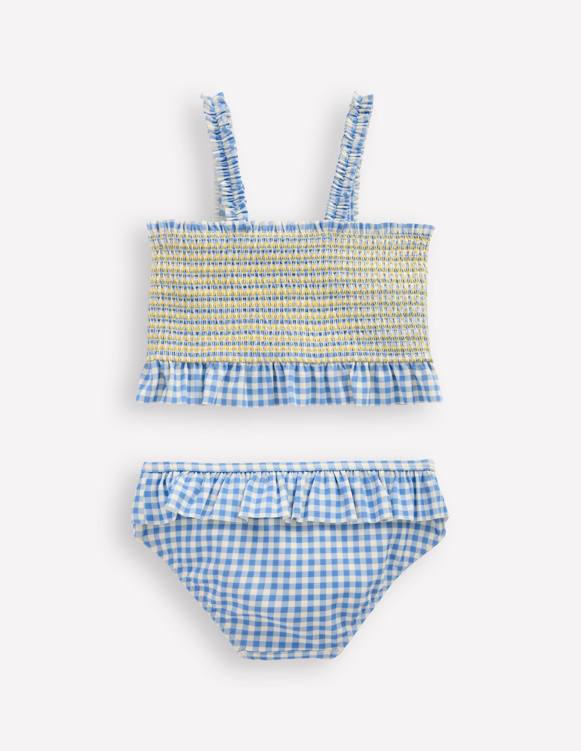 Pretty Peplum Bikini-Smocked Gingham Daisy - Image 2