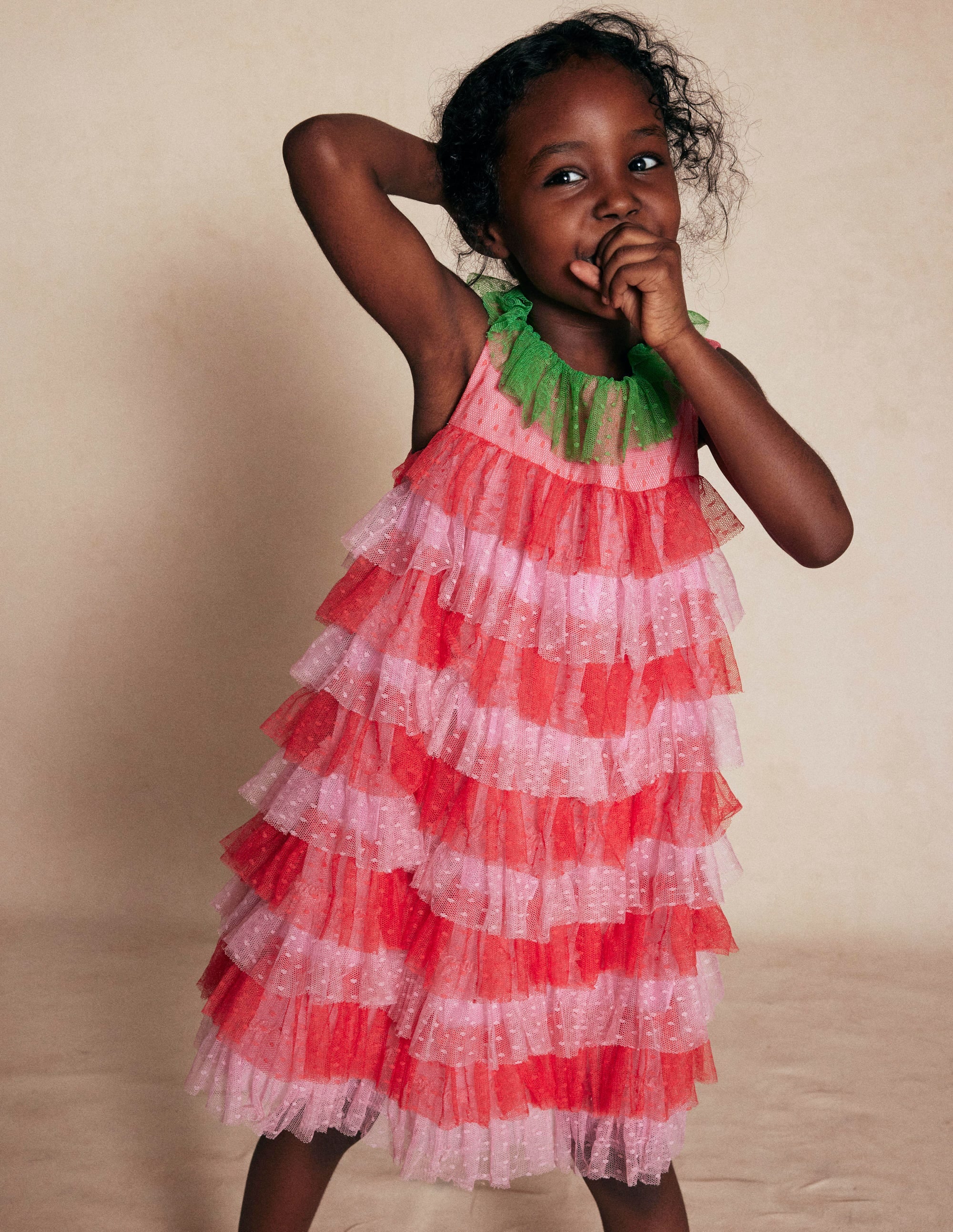 Strawberry Tulle Dress - Red/Pink