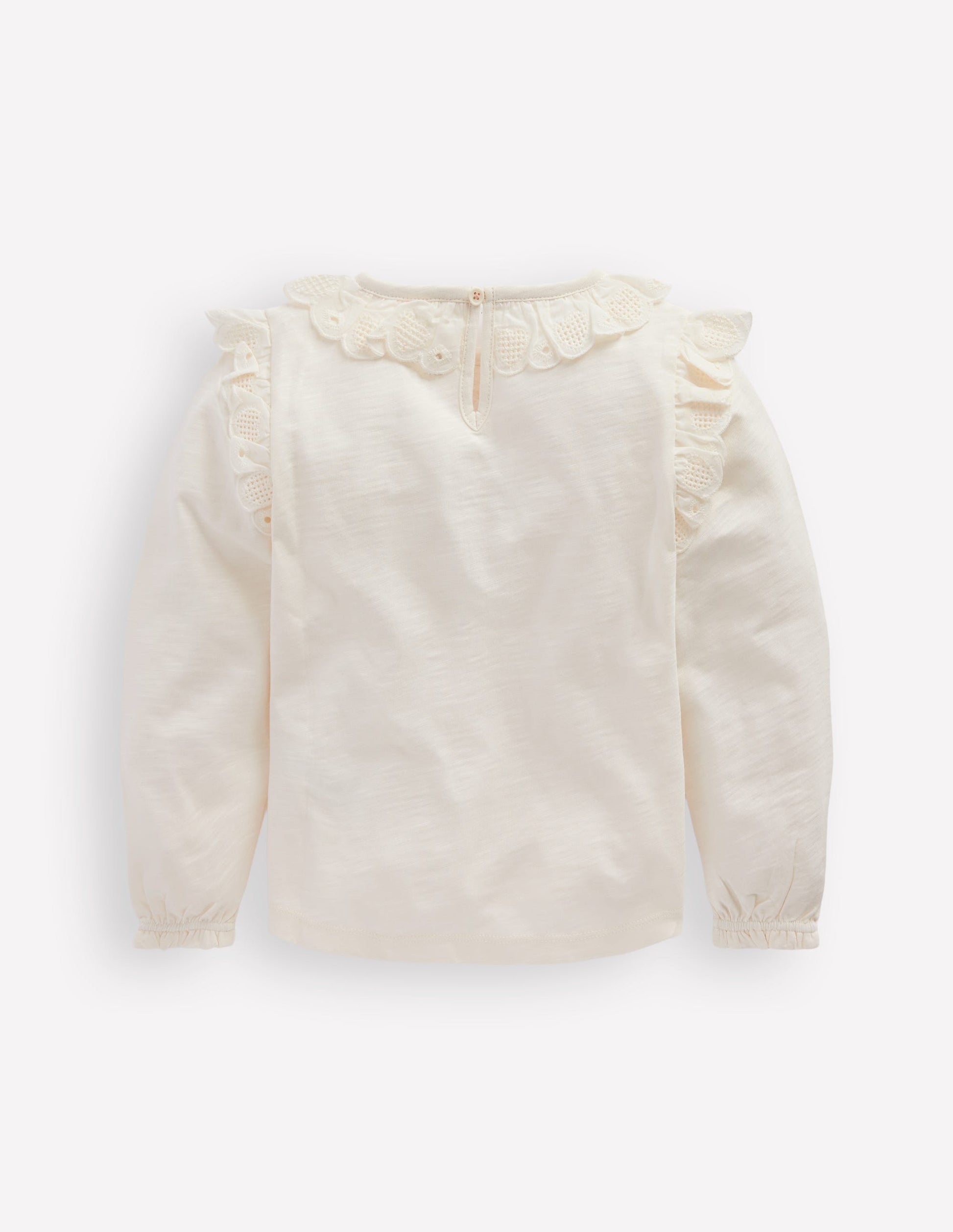 Broderie Heart Trim Top-Soft Ivory-2