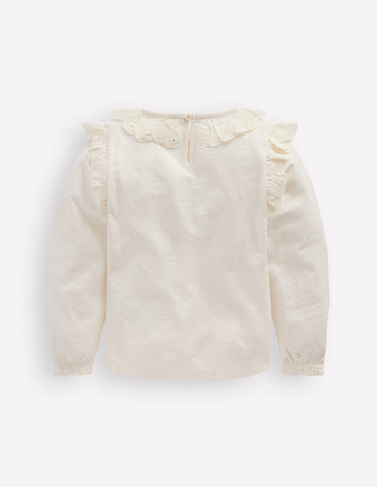 Broderie Heart Trim Top-Soft Ivory-2