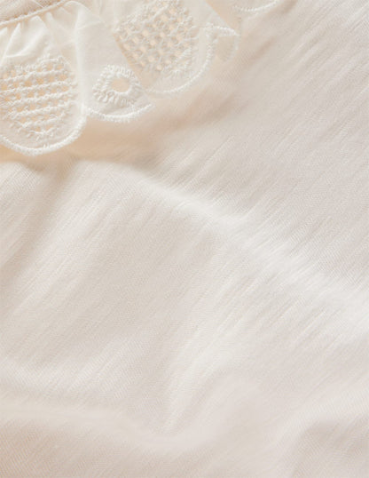 Broderie Heart Trim Top-Soft Ivory-3