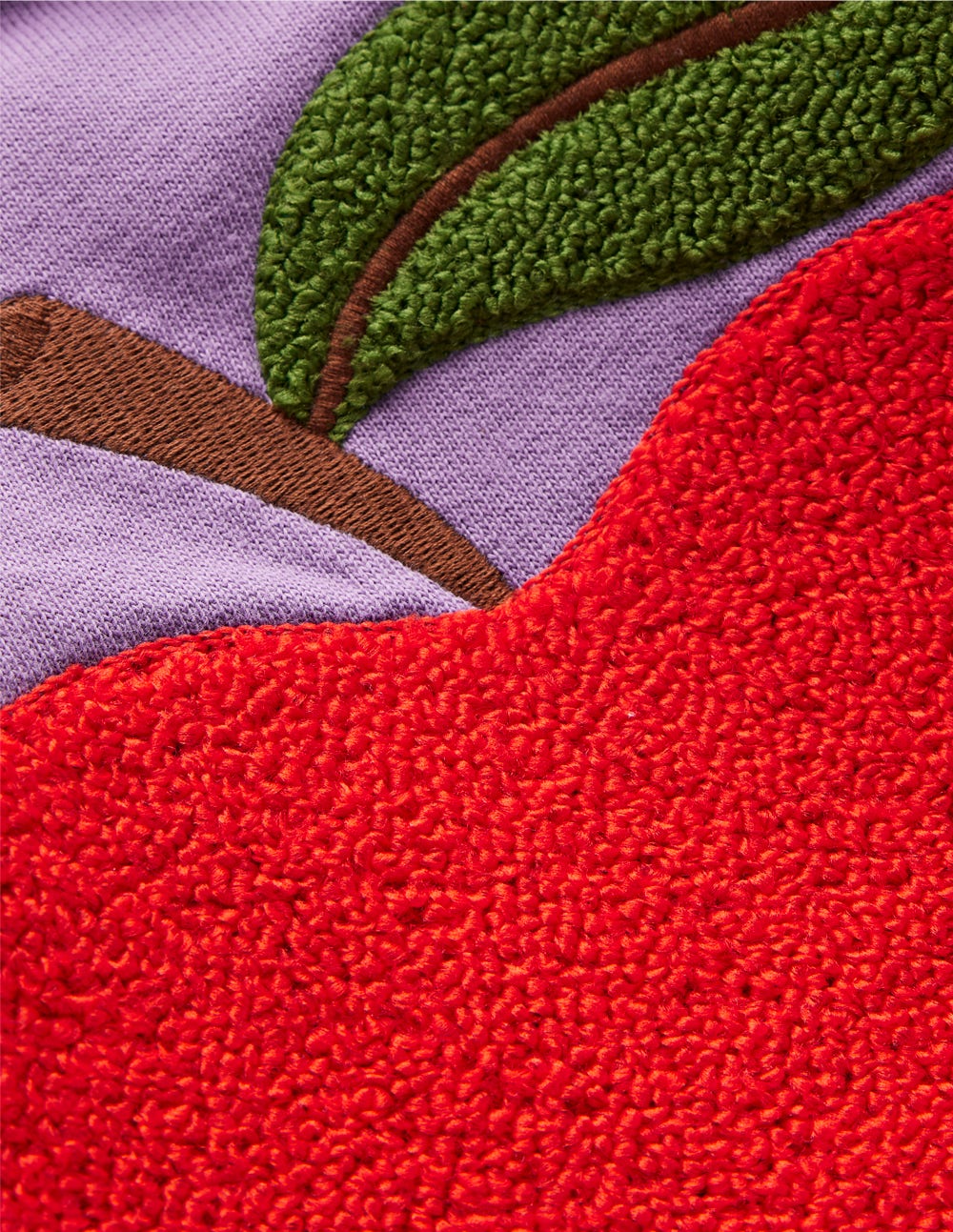 Bobbie Appliqué Sweatshirt-Aster Purple Apple