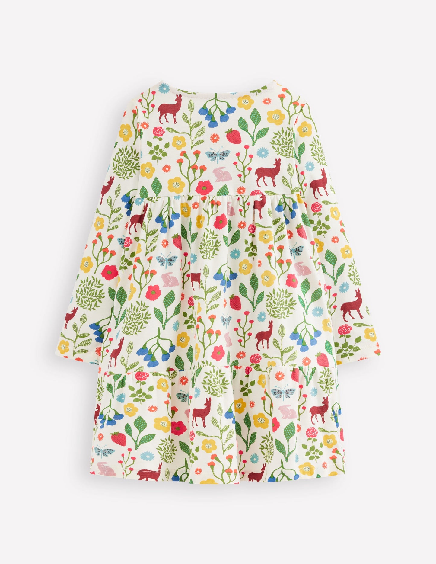 Ariel Long Sleeve Twirly Dress-Soft Ivory Woodland Walk