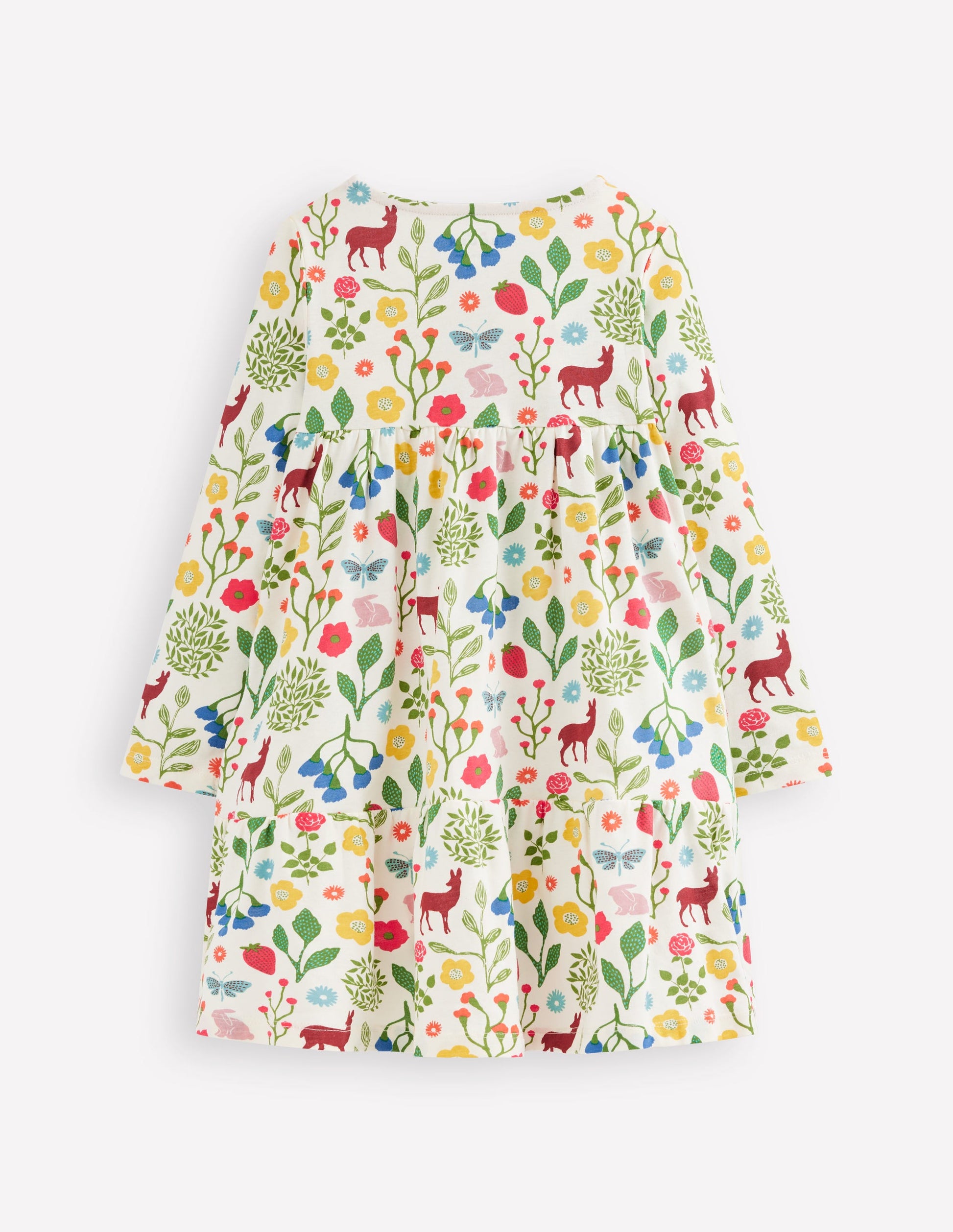 Ariel Long Sleeve Twirly Dress-Soft Ivory Woodland Walk-2