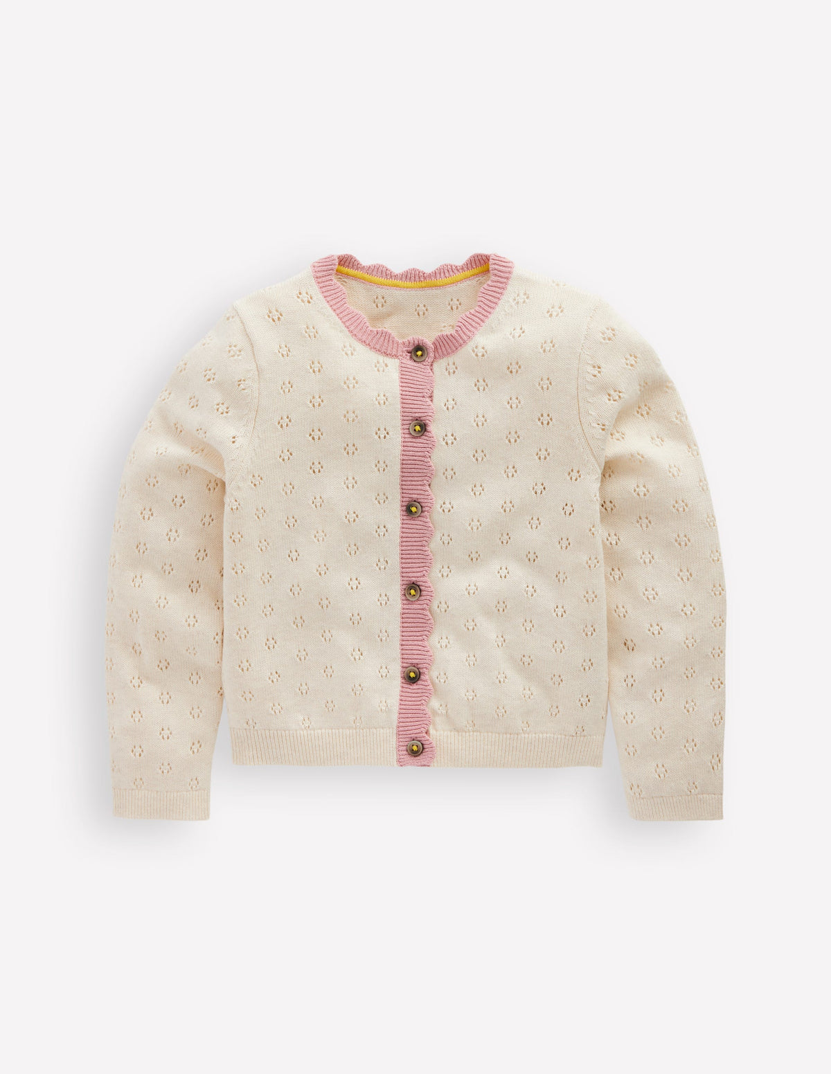 Everyday Scalloped Cardigan-Soft Ivory - Image 1