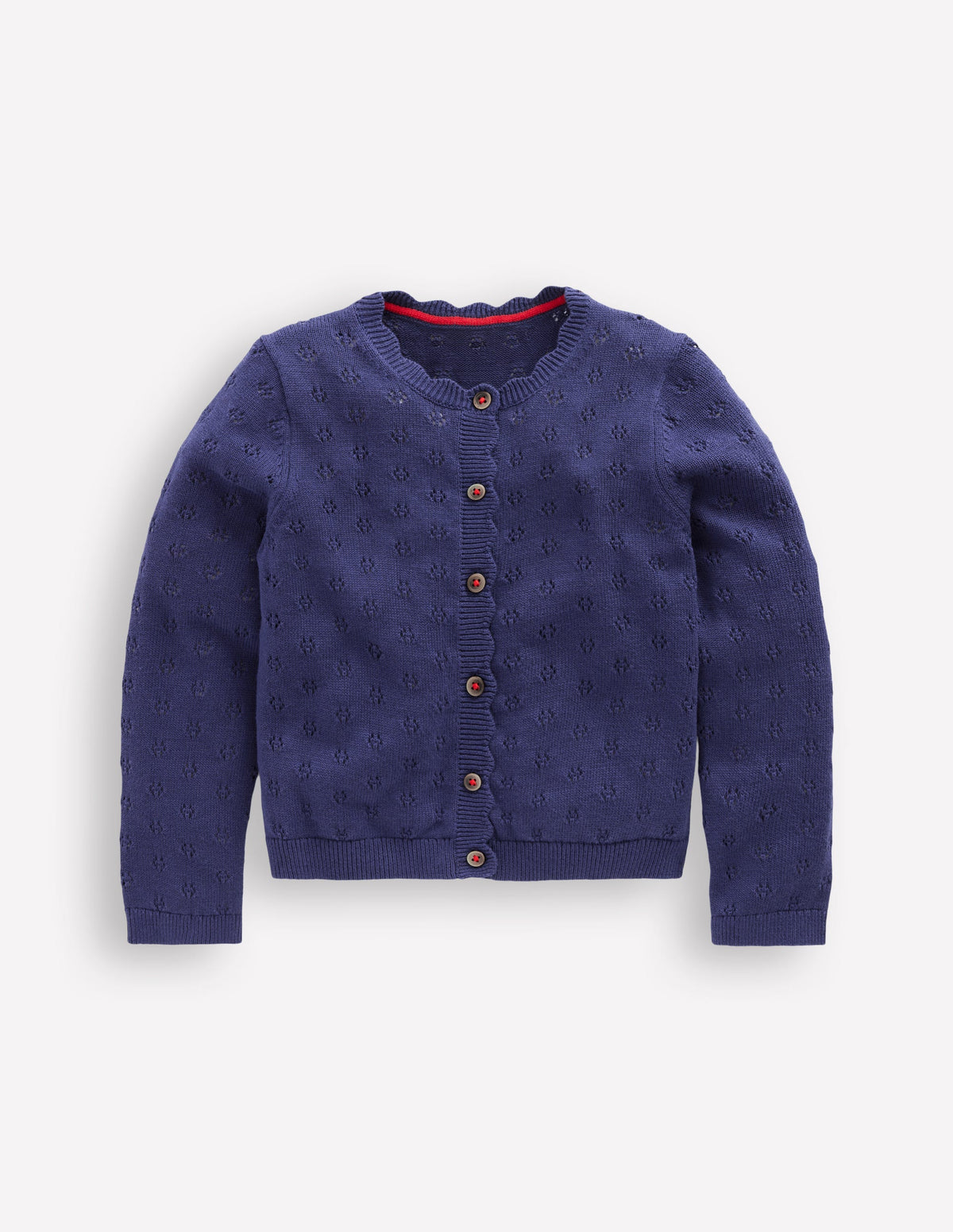Everyday Scalloped Cardigan-College Navy - Image 1