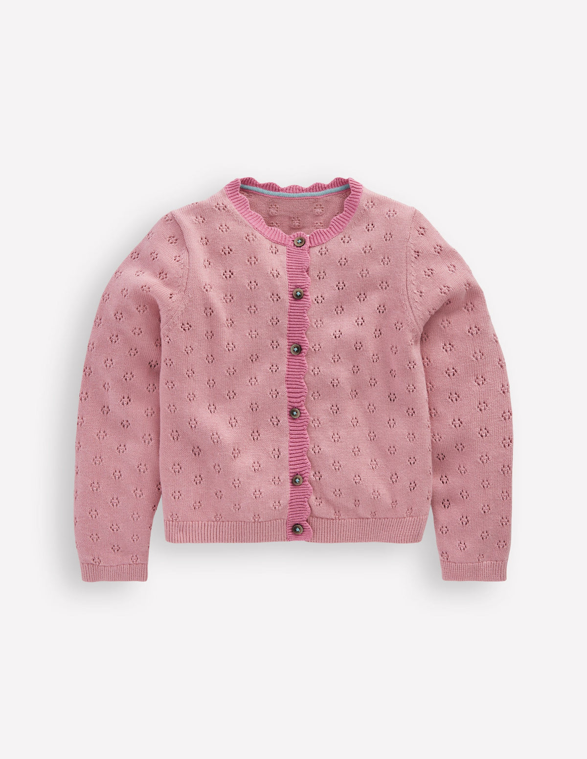 Everyday Scalloped Cardigan-Vintage Pink - Image 1