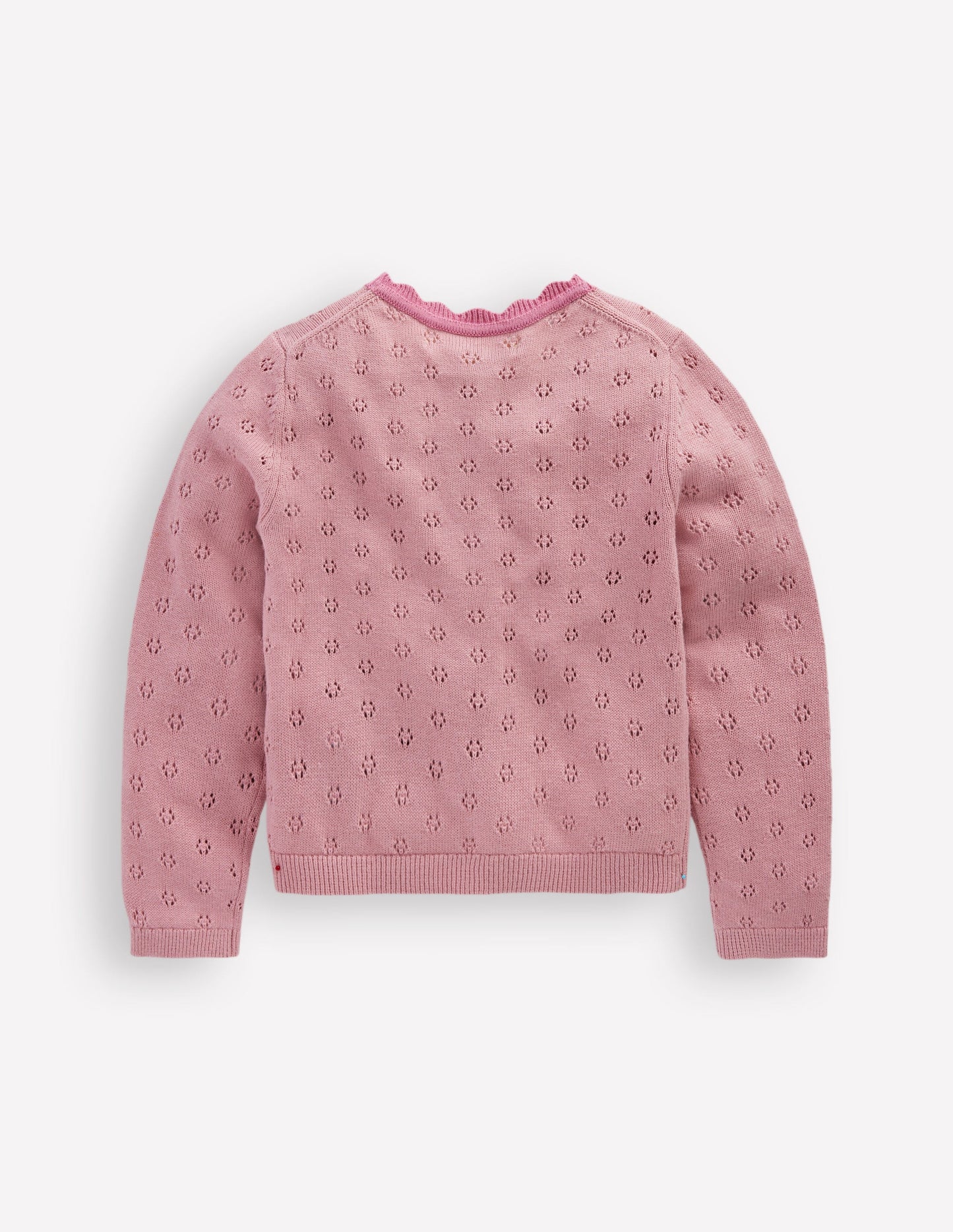 Everyday Scalloped Cardigan-Vintage Pink