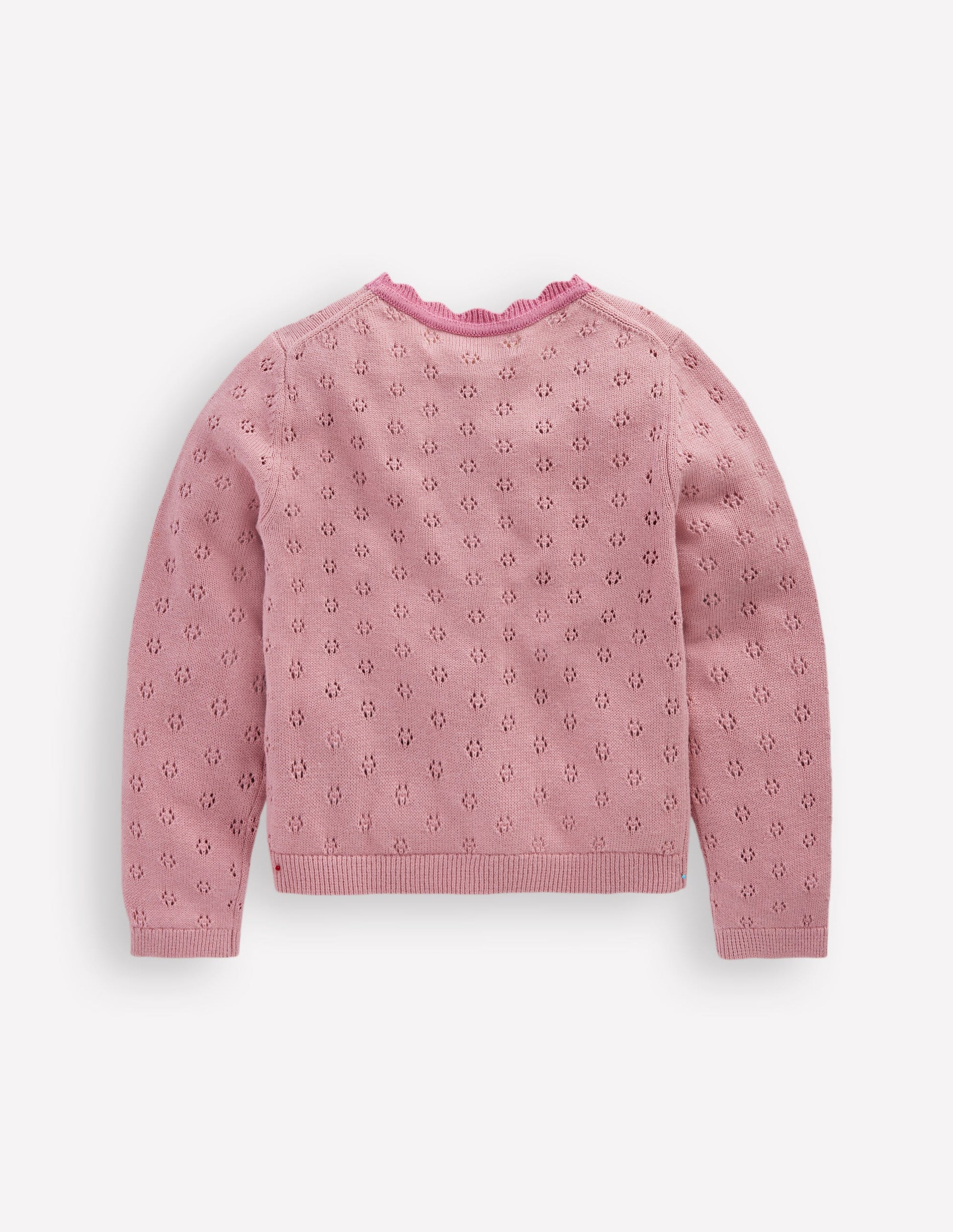 Everyday Scalloped Cardigan-Vintage Pink-2