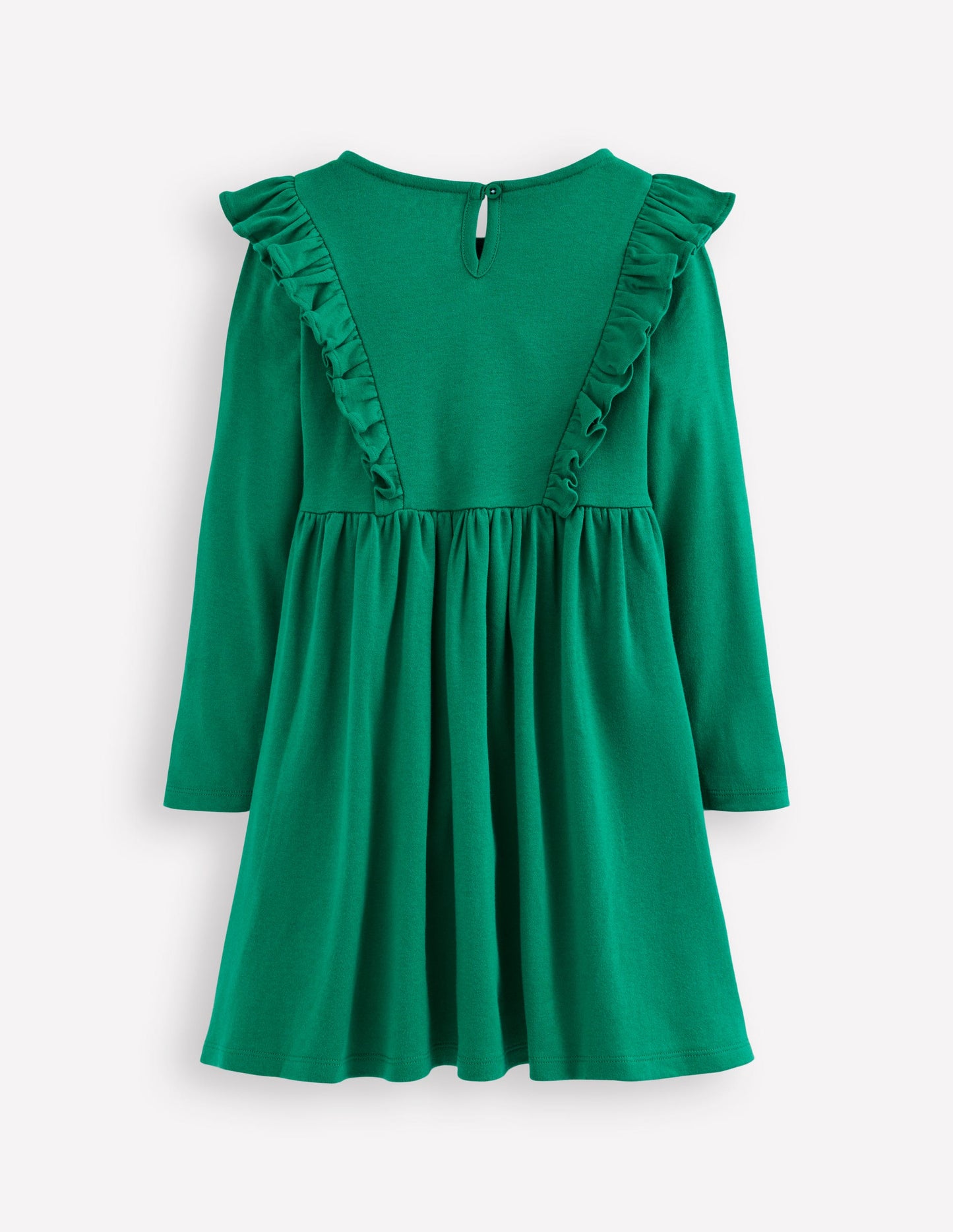 Embroidered Bodice Dress-Jewel Green