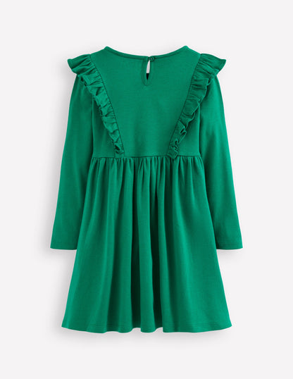 Embroidered Bodice Dress-Jewel Green-2