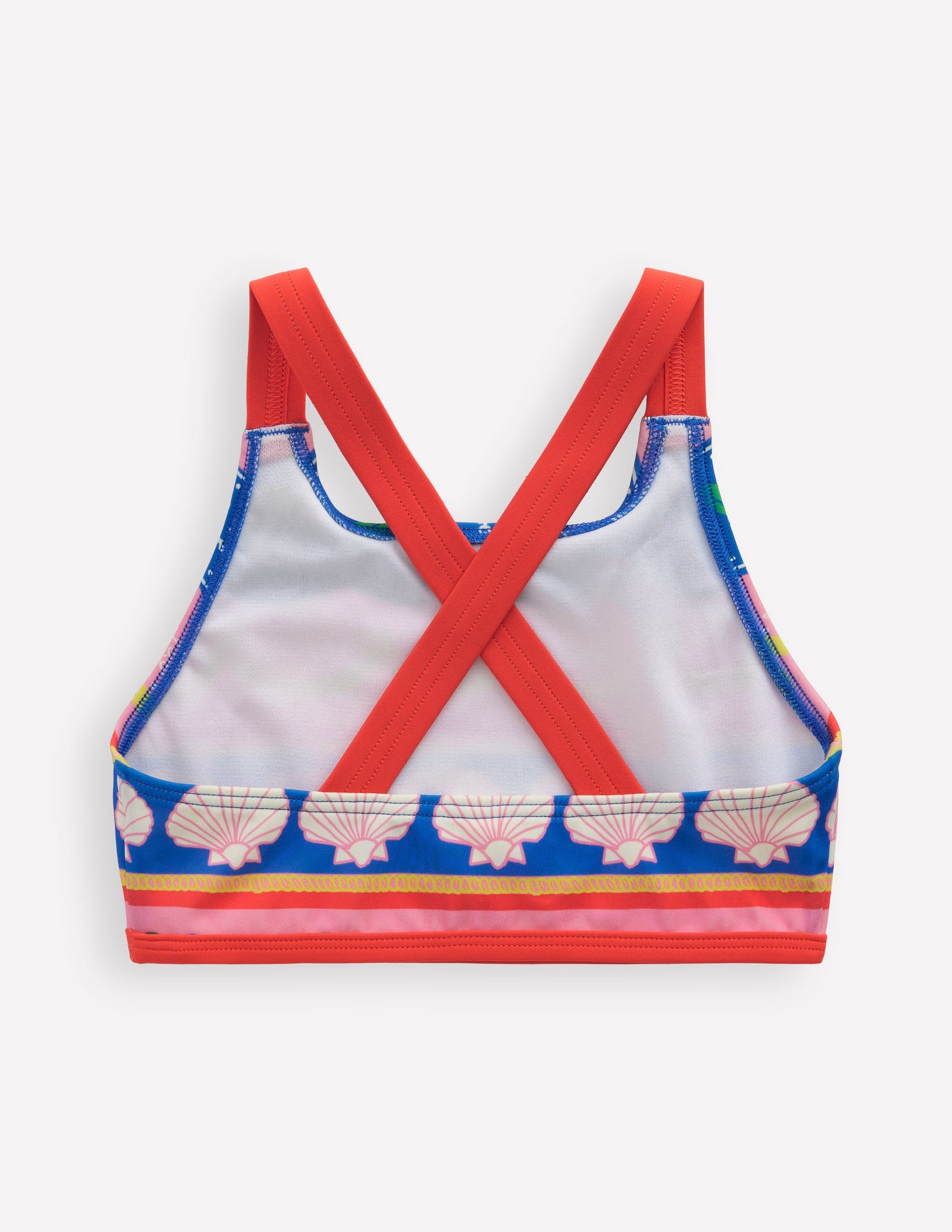 Cross-back Bikini Top-Multi Sea Shell Stripe-2