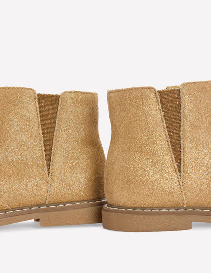 Suede Ankle Boots-Gold-3