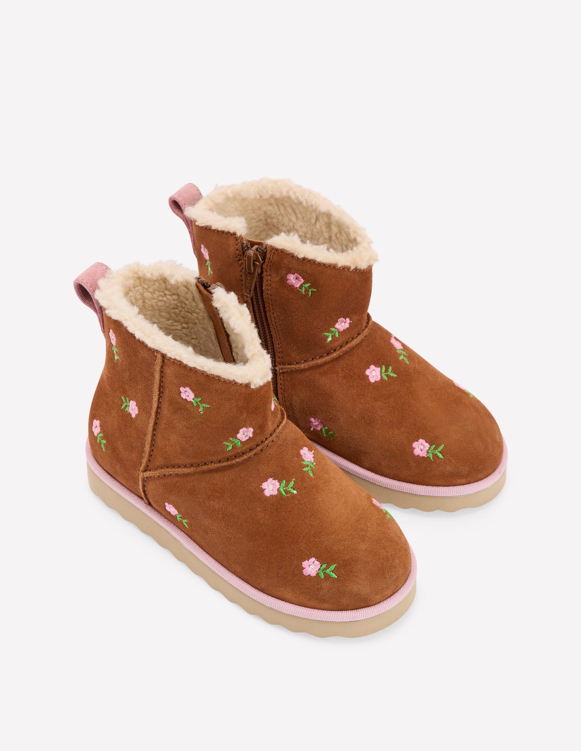 Embroidered Cosy Boots-Embroidered Tan-2