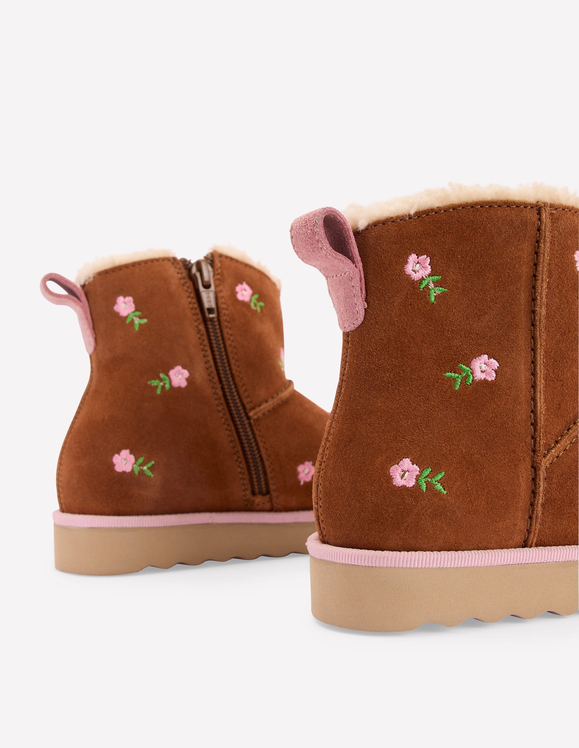 Embroidered Cosy Boots-Embroidered Tan-3