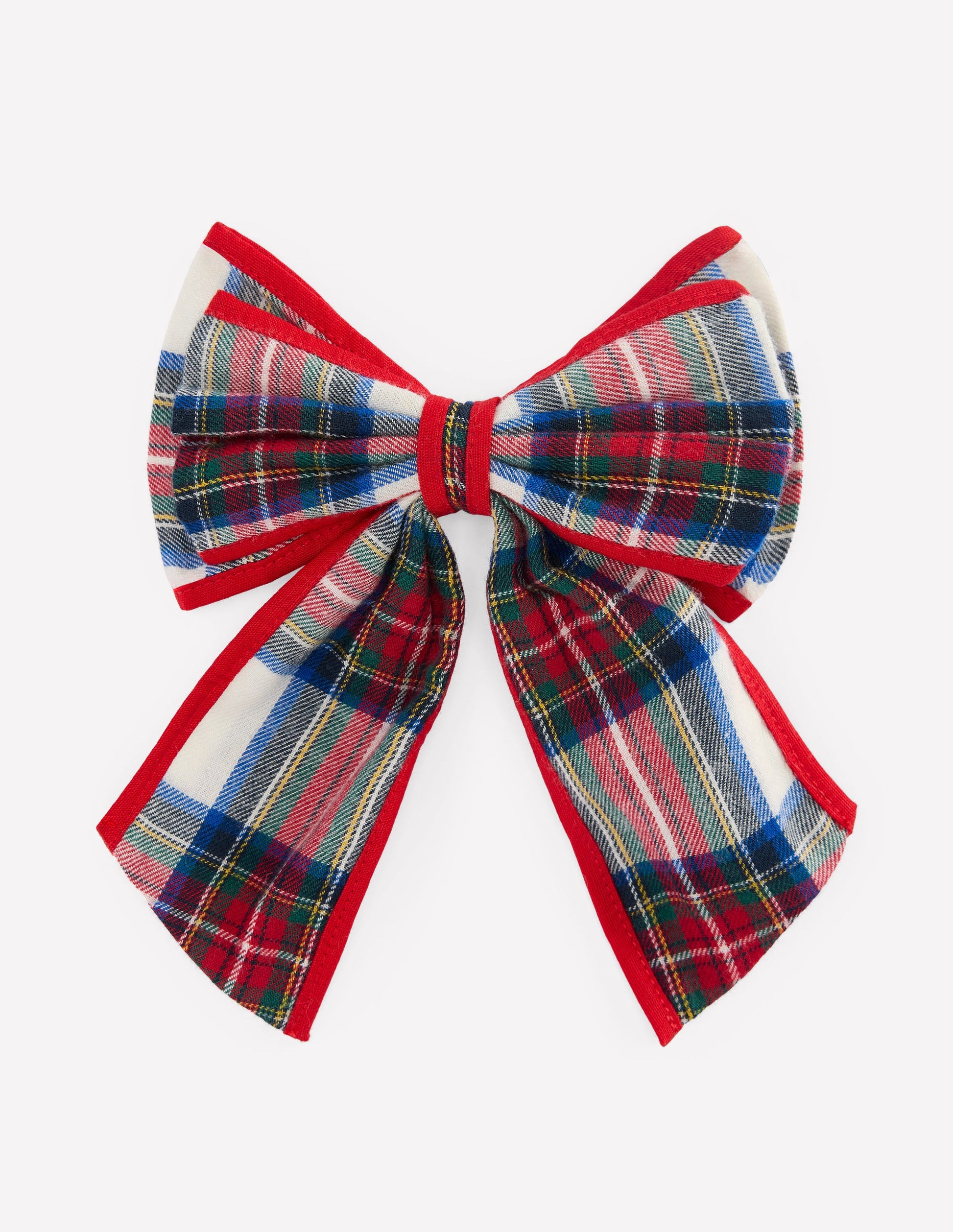Big Bow Clip-Ivory Check-1