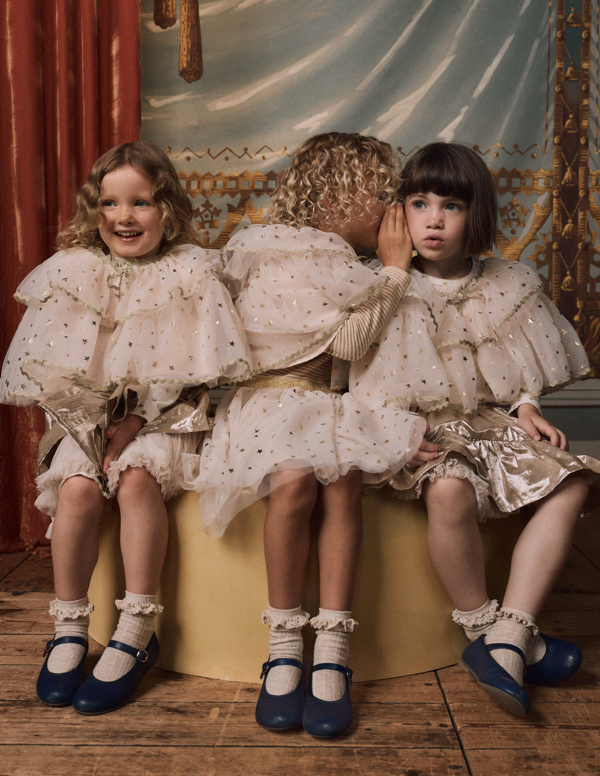 Tulle Cape-Soft Ivory/ Gold Confetti - Image 1