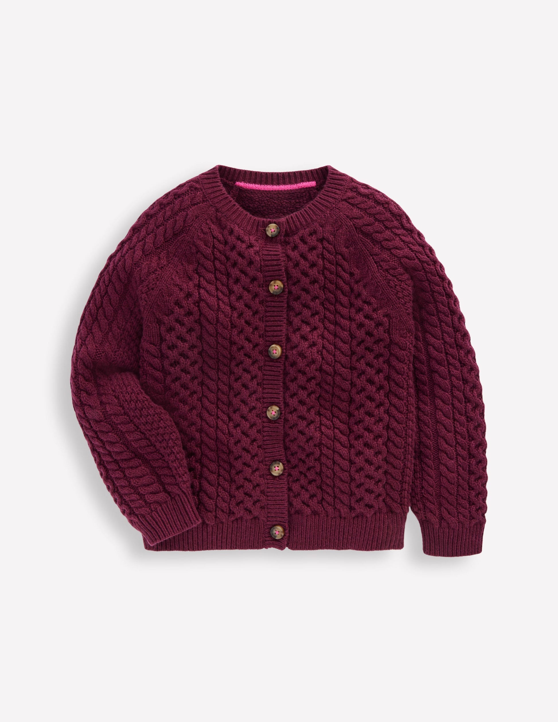 Cable Cardigan-Plum-1