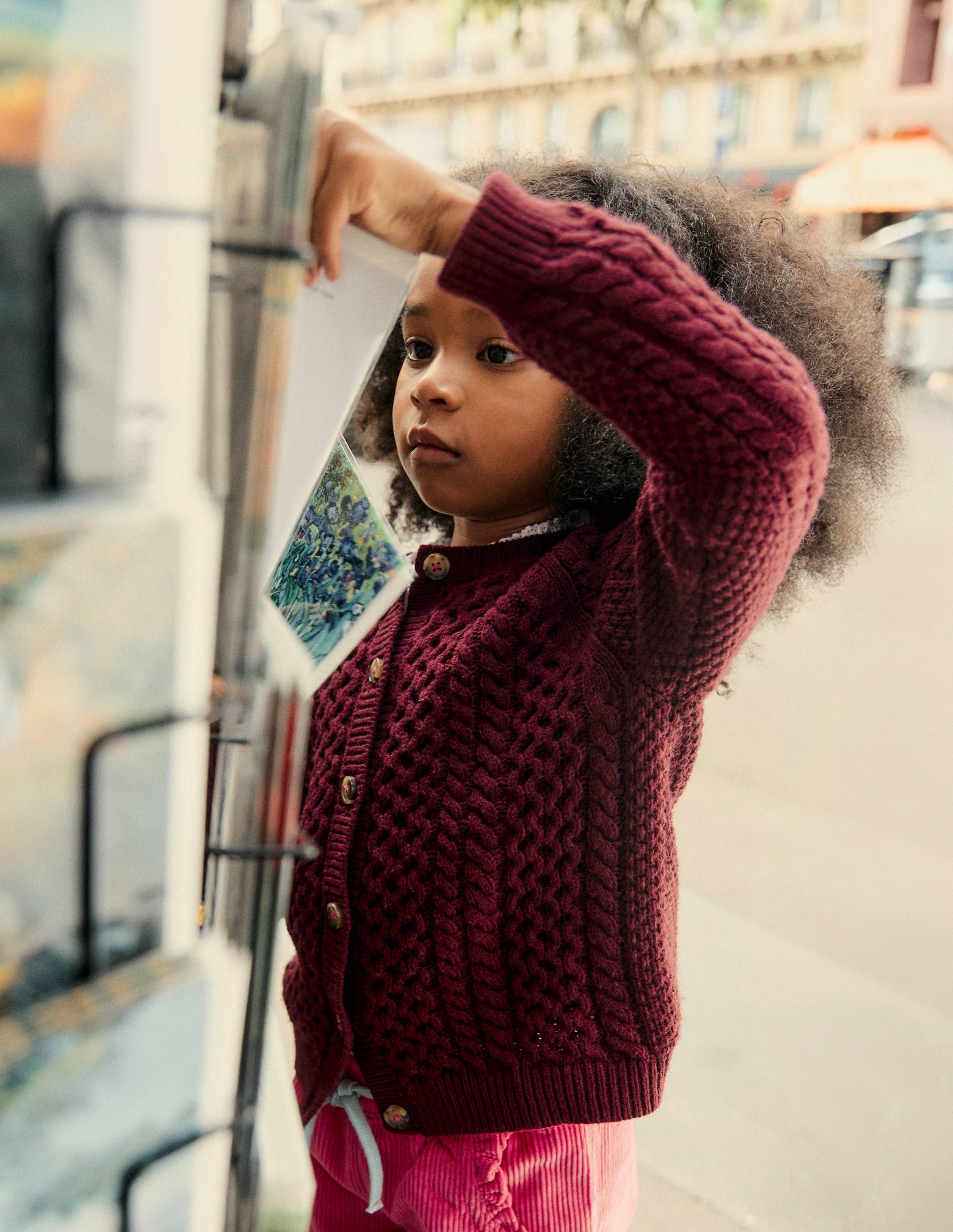 Cable Cardigan-Plum-4