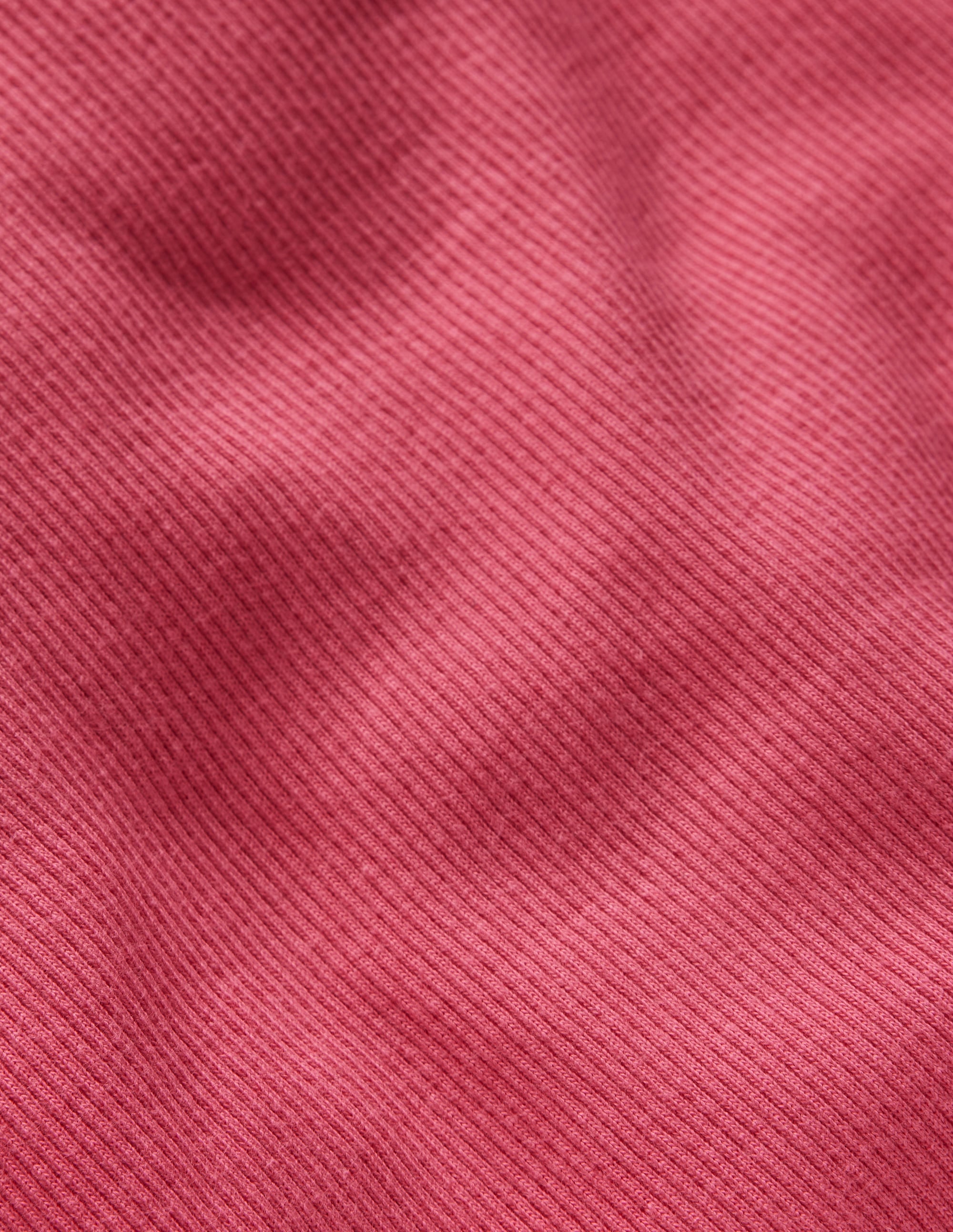 Ribbed Long Sleeve T-shirt-Rose Pink - Image 3