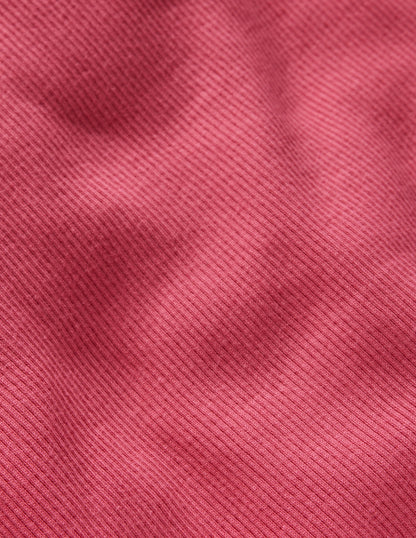 Ribbed Long Sleeve T-shirt-Rose Pink-3
