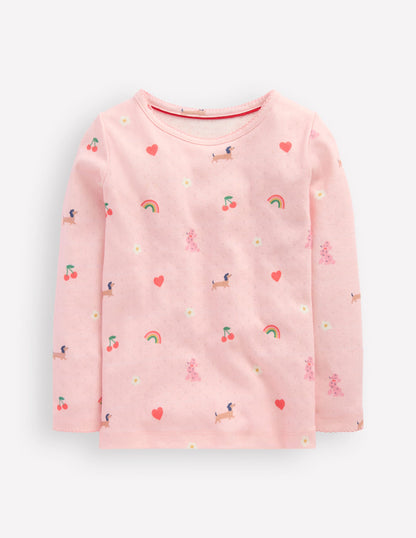 Long Sleeve Pointelle Top-Chalk Pink Parisien-1