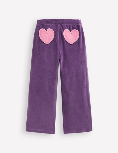 Heart Pocket Velour Jogger-Mystical Purple-2