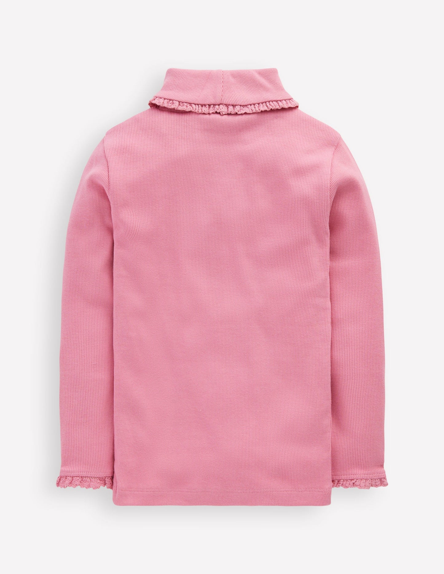 Ribbed Roll Neck Top-Pink Haze