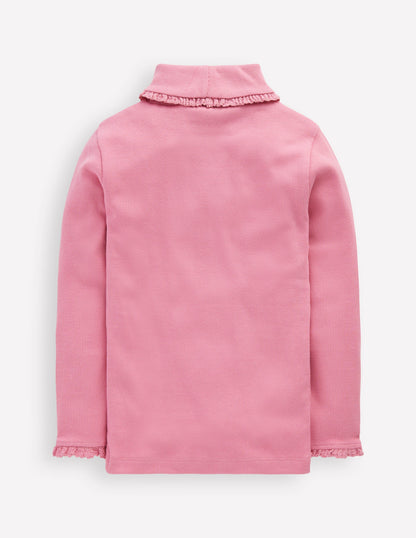 Ribbed Roll Neck Top-Pink Haze-4