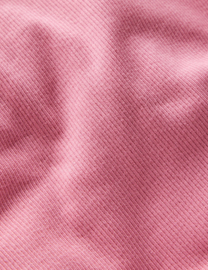 Ribbed Roll Neck Top-Pink Haze-5