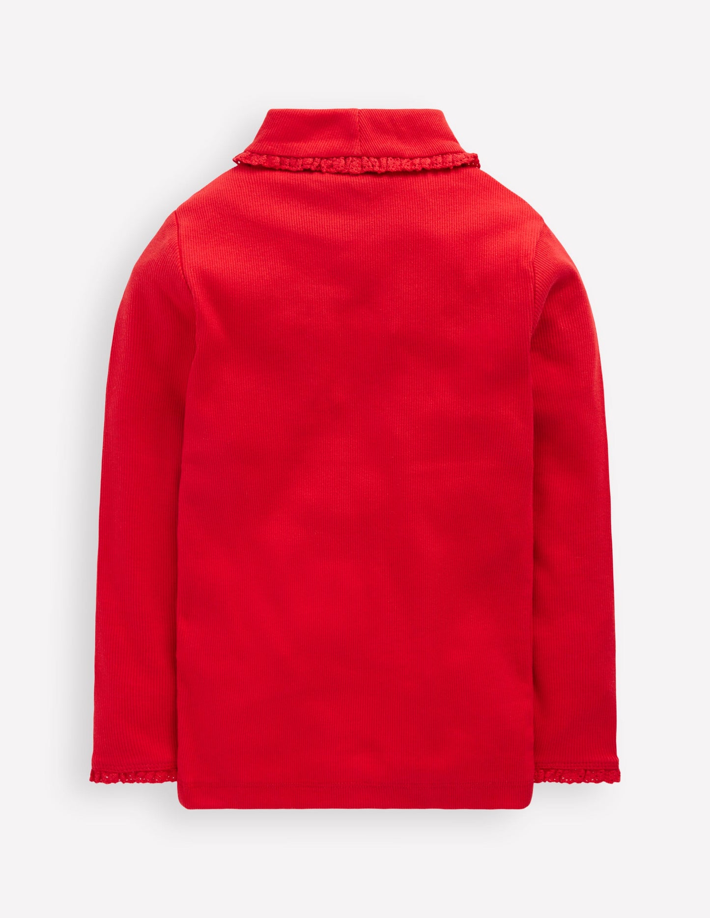 Ribbed Roll Neck Top-Poppy Red