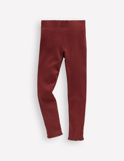 Ribbed Leggings-Chesnut-1