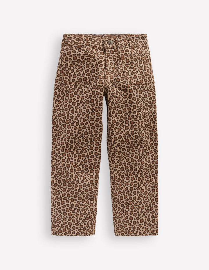 Patch Pocket Trouser-Leopard Print