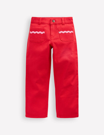 Patch Pocket Trouser-Poppy Red-1