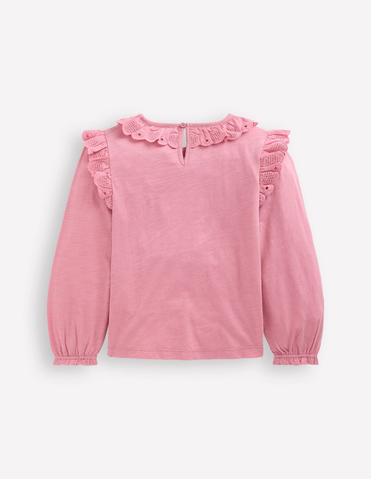 Broderie Heart Trim Top-Pink Haze