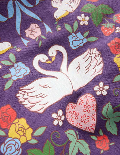 Printed Sweatshirt-Mystic Purple Lovebirds-3