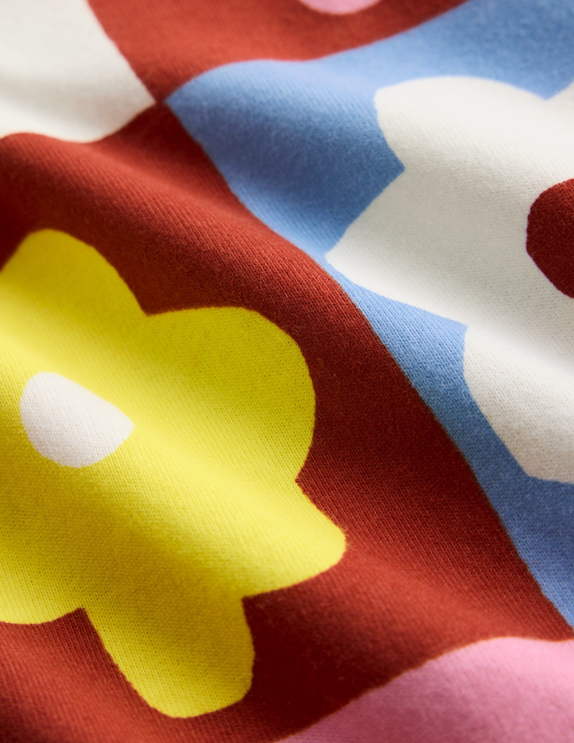 Posie Long Sleeve Jersey Dress-Multi Flower Check-3