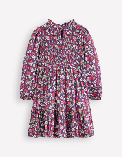 Aurora Long Sleeve Dress-Mystical Purple Vintage Berry-2