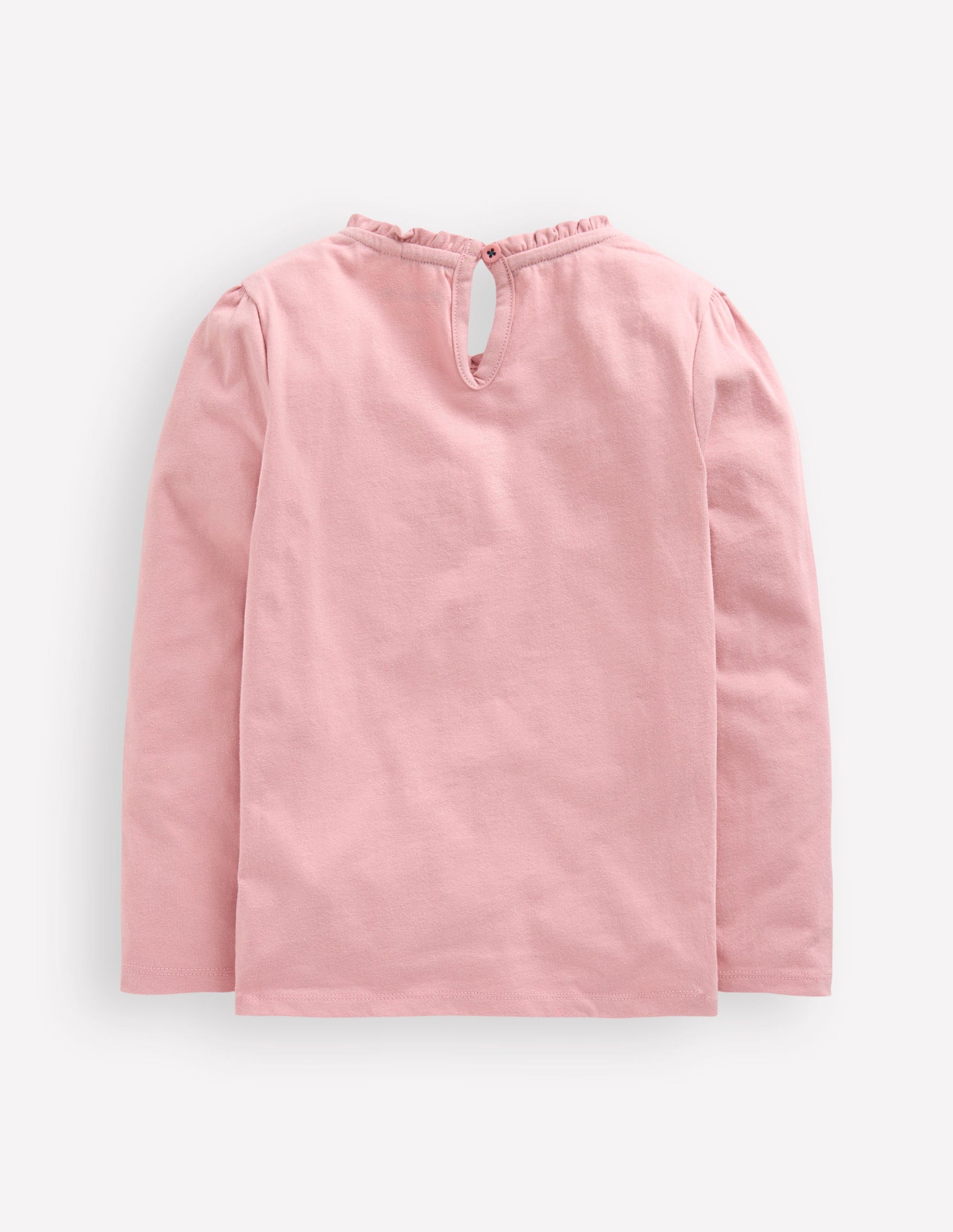 Frill Neck Appliqué T-shirt-Vintage Pink Unicorn-2